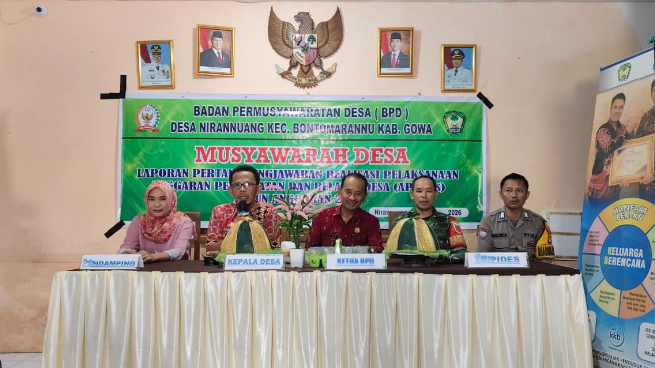 Wujudkan Transparansi, Desa Nirannuang Gelar Musdes LPJ Realisasi Pelaksanaan APBDes Tahun Anggaran 2025